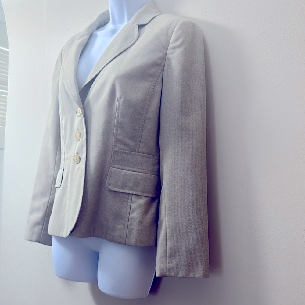 Ann Taylor Tan Blazer Structured Shoulders Professional Cut